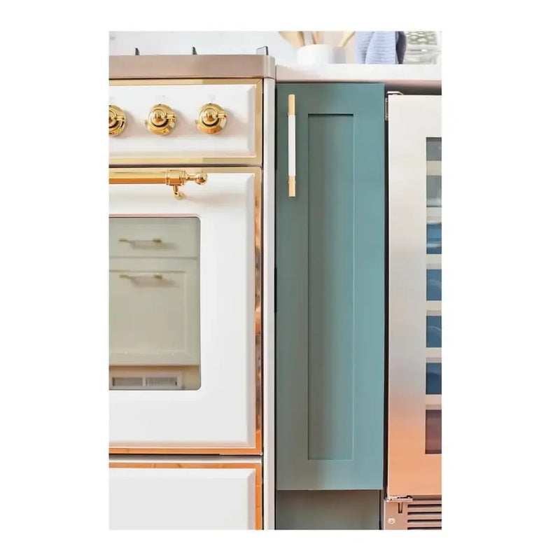 ILVE Majestic II 30" Dual Fuel Freestanding Range in White with Brass Trim, UM30DNE3WHGLP