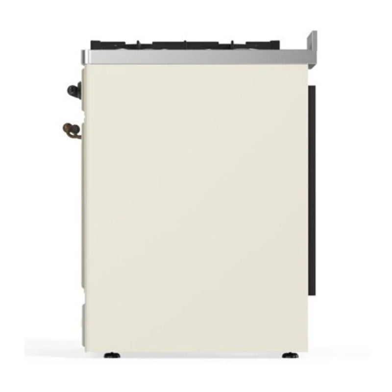 ILVE Majestic II 30" Dual Fuel Freestanding Range in Antique White with Burnished Trim, UM30DQNE3AWB