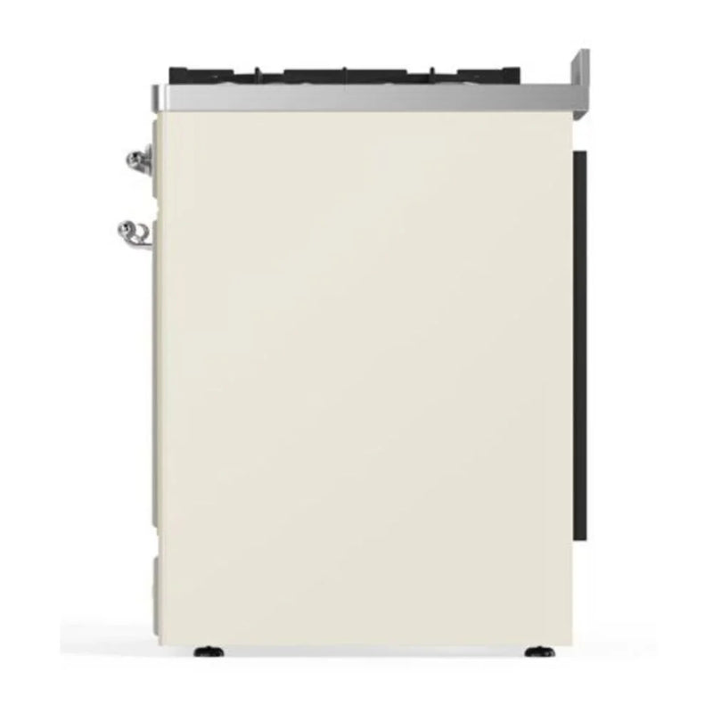 ILVE Majestic II 30" Dual Fuel Freestanding Range in Antique White with Chrome Trim, UM30DQNE3AWCLP