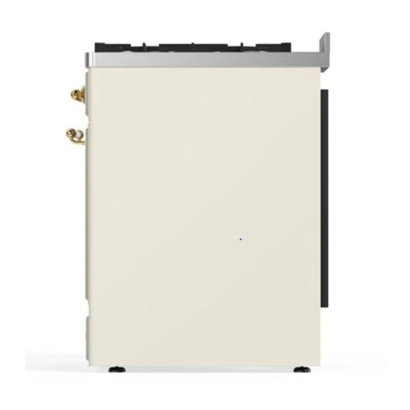 ILVE Majestic II 30" Dual Fuel Freestanding Range in Antique White with Brass Trim, UM30DQNE3AWG