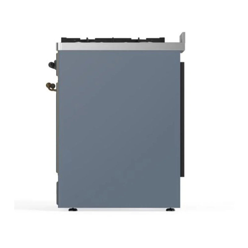 ILVE Majestic II 30" Dual Fuel Freestanding Range in Blue Grey with Burnished Trim, UM30DQNE3BGB