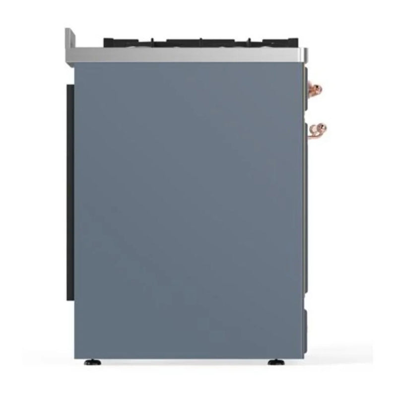 ILVE Majestic II 30" Dual Fuel Freestanding Range in Blue Grey with Copper Trim, UM30DQNE3BGPLP