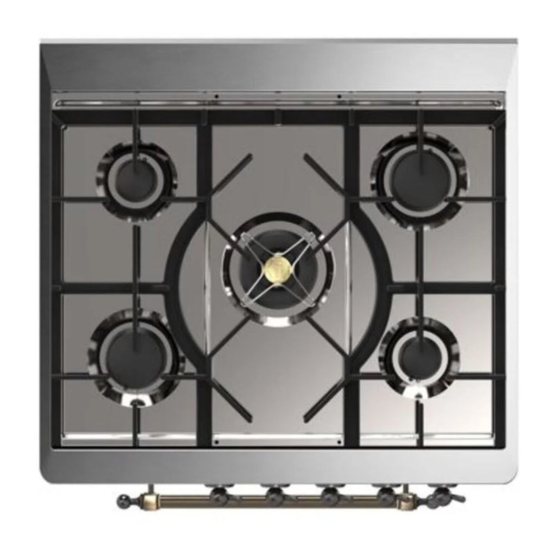 ILVE Majestic II 30" Dual Fuel Freestanding Range in Emerald Green with Burnished Trim, UM30DQNE3EGB