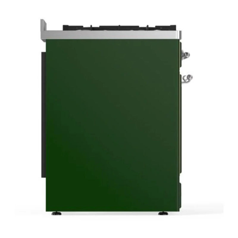 ILVE Majestic II 30" Dual Fuel Freestanding Range in Emerald Green with Chrome Trim, UM30DQNE3EGCLP