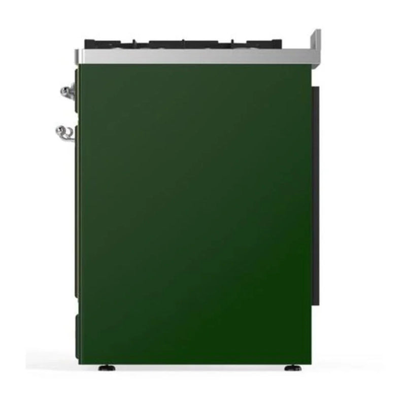 ILVE Majestic II 30" Dual Fuel Freestanding Range in Emerald Green with Chrome Trim, UM30DQNE3EGCLP