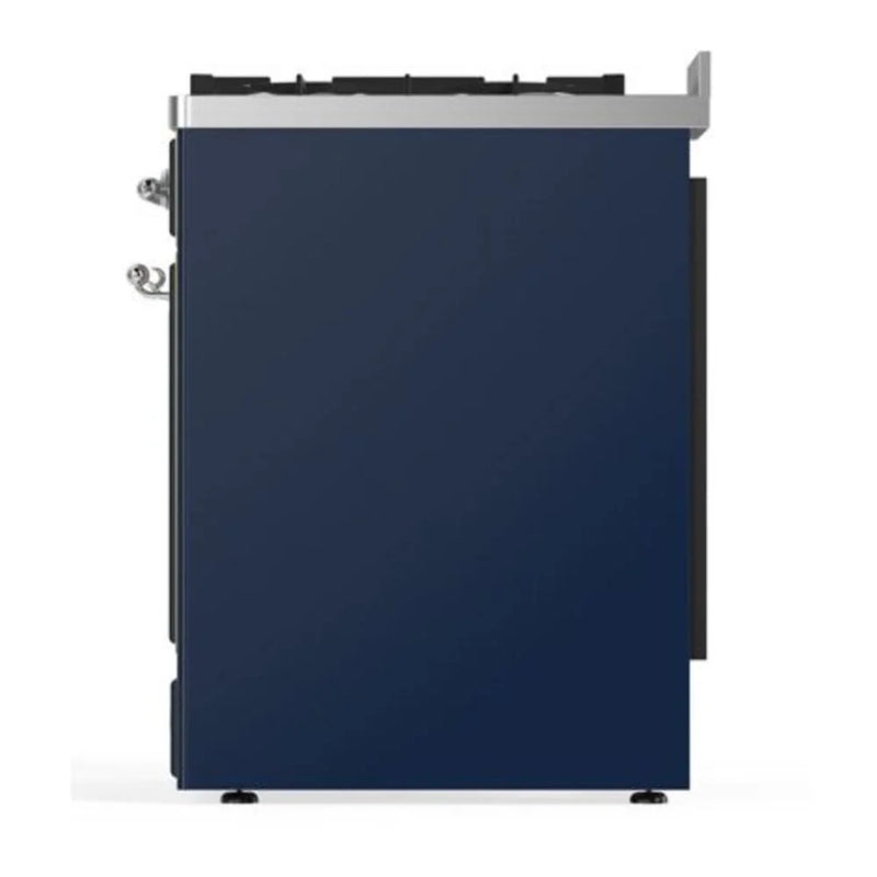 ILVE Majestic II 30" Dual Fuel Freestanding Range in Midnight Blue with Chrome Trim, UM30DQNE3MBCLP