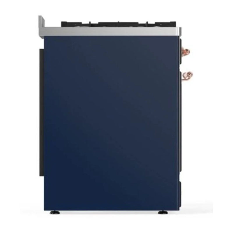ILVE Majestic II 30" Dual Fuel Freestanding Range in Midnight Blue with Copper Trim, UM30DQNE3MBPLP