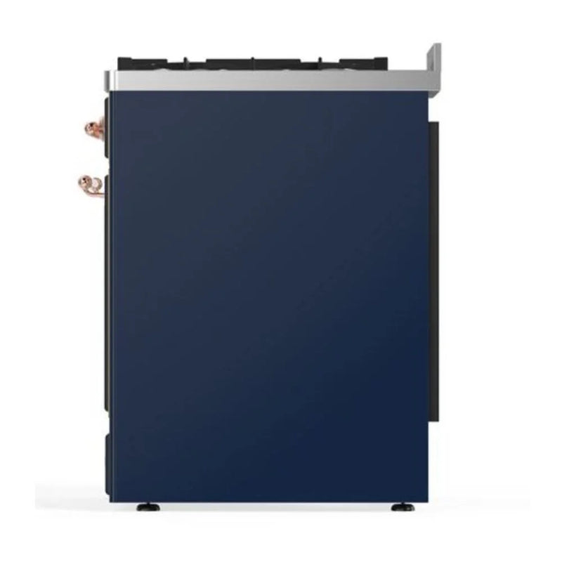 ILVE Majestic II 30" Dual Fuel Freestanding Range in Midnight Blue with Copper Trim, UM30DQNE3MBP