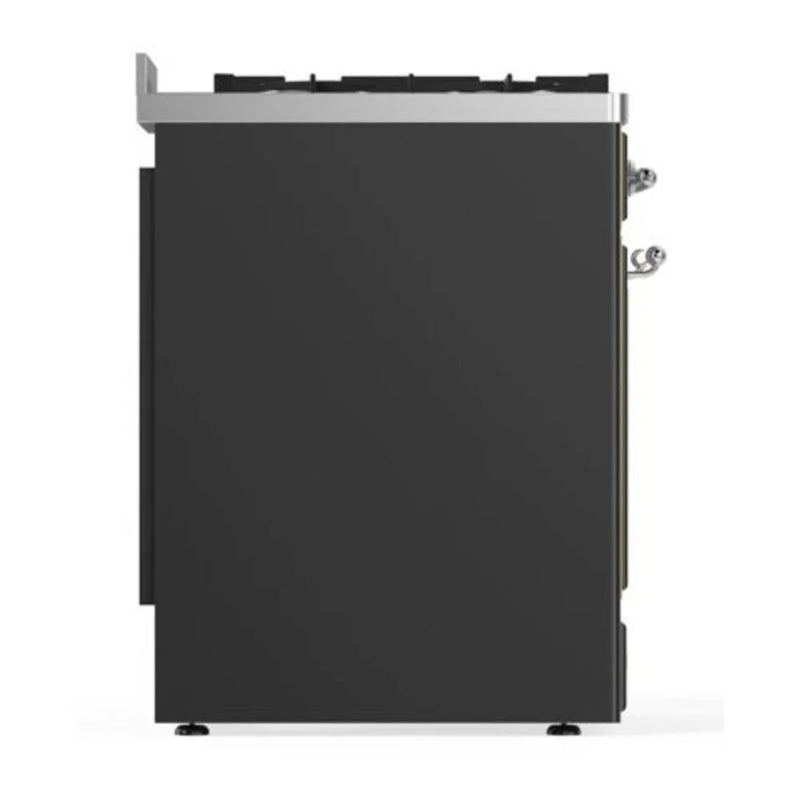 ILVE Majestic II 30" Dual Fuel Freestanding Range in Graphite Matte with Chrome Trim, UM30DQNE3MGCLP