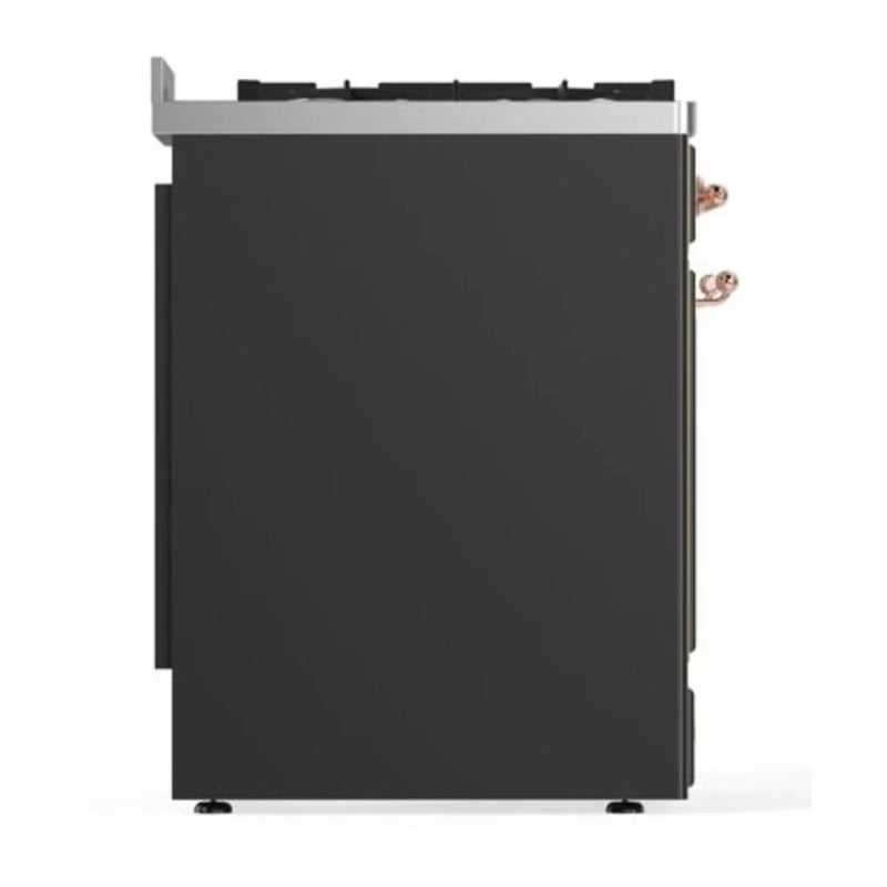 ILVE Majestic II 30" Dual Fuel Freestanding Range in Graphite Matte with Copper Trim, UM30DQNE3MGPLP
