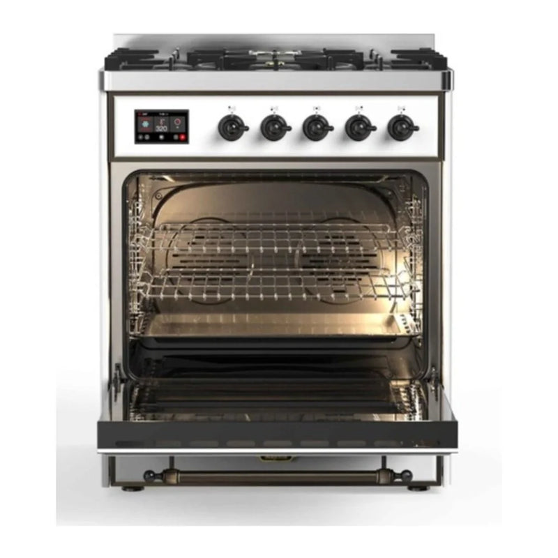 ILVE Majestic II 30" Dual Fuel Freestanding Range in RAL Color with Burnished Trim, UM30DQNE3RABLP