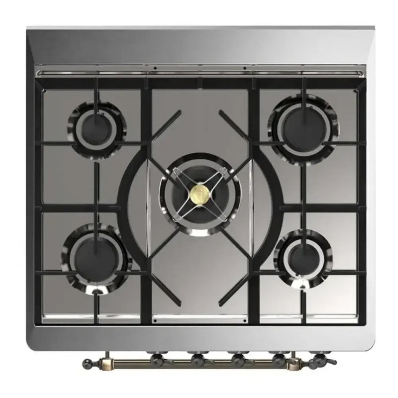 ILVE Majestic II 30" Dual Fuel Freestanding Range in RAL Color with Burnished Trim, UM30DQNE3RABLP