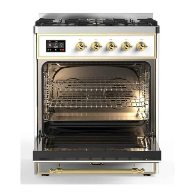 ILVE Majestic II 30" Dual Fuel Freestanding Range in RAL Color with Brass Trim, UM30DQNE3RAG