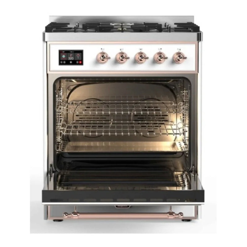 ILVE Majestic II 30" Dual Fuel Freestanding Range in RAL Color with Copper Trim, UM30DQNE3RAPLP