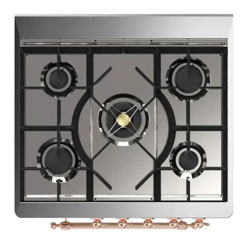 ILVE Majestic II 30" Dual Fuel Freestanding Range in RAL Color with Copper Trim, UM30DQNE3RAPLP
