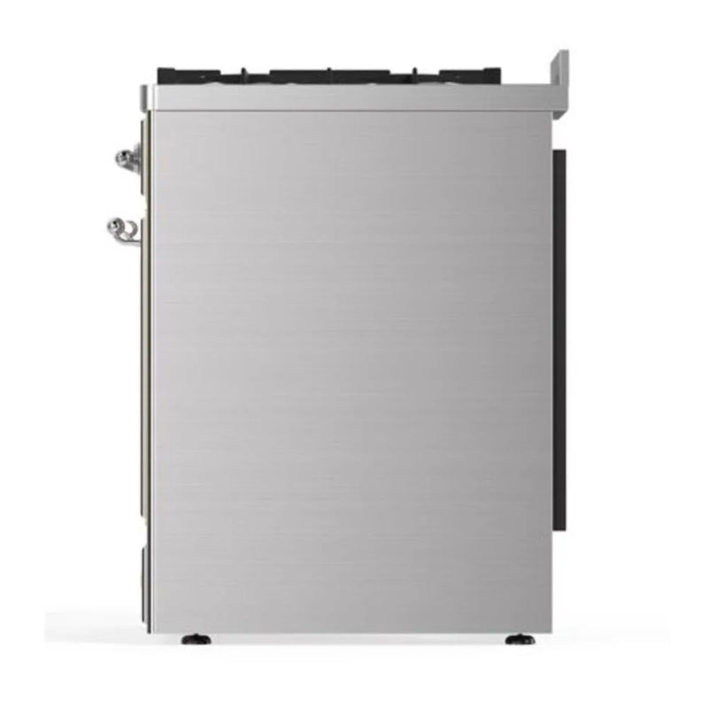 ILVE Majestic II 30" Dual Fuel Freestanding Range in Stainless Steel with Chrome Trim, UM30DQNE3SSCLP