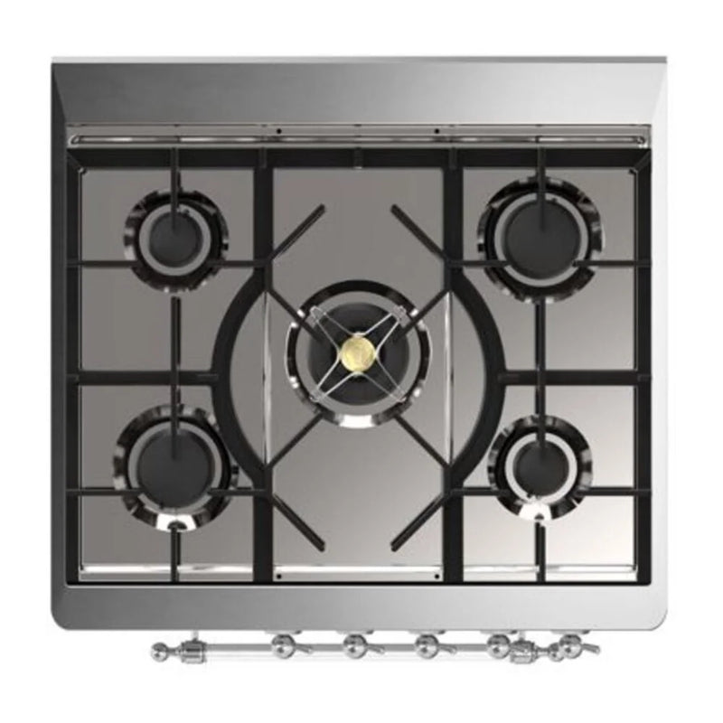 ILVE Majestic II 30" Dual Fuel Freestanding Range in White with Chrome Trim, UM30DQNE3WHCLP