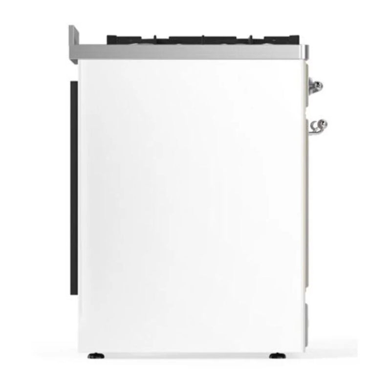 ILVE Majestic II 30" Dual Fuel Freestanding Range in White with Chrome Trim, UM30DQNE3WHCLP