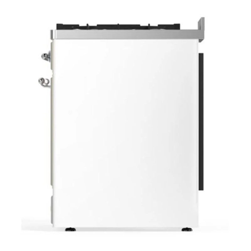 ILVE Majestic II 30" Dual Fuel Freestanding Range in White with Chrome Trim, UM30DQNE3WHC