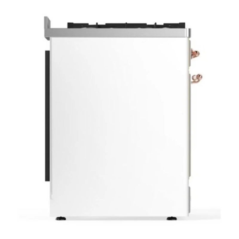 ILVE Majestic II 30" Dual Fuel Freestanding Range in White with Copper Trim, UM30DQNE3WHPLP