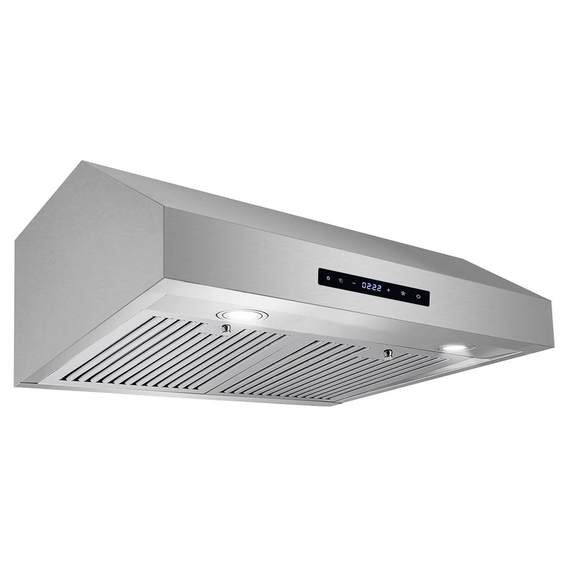 Cosmo 30" Haven Collection Under Cabinet Range Hood in Stainless Steel, 380 CFM, LED Lights, Touch Controls, UMC30