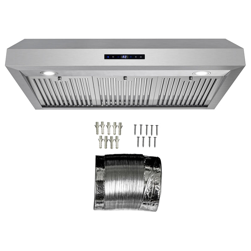 Cosmo 36" Haven Collection Under Cabinet Range Hood in Stainless Steel, 380 CFM, Touch Controls, UMC36