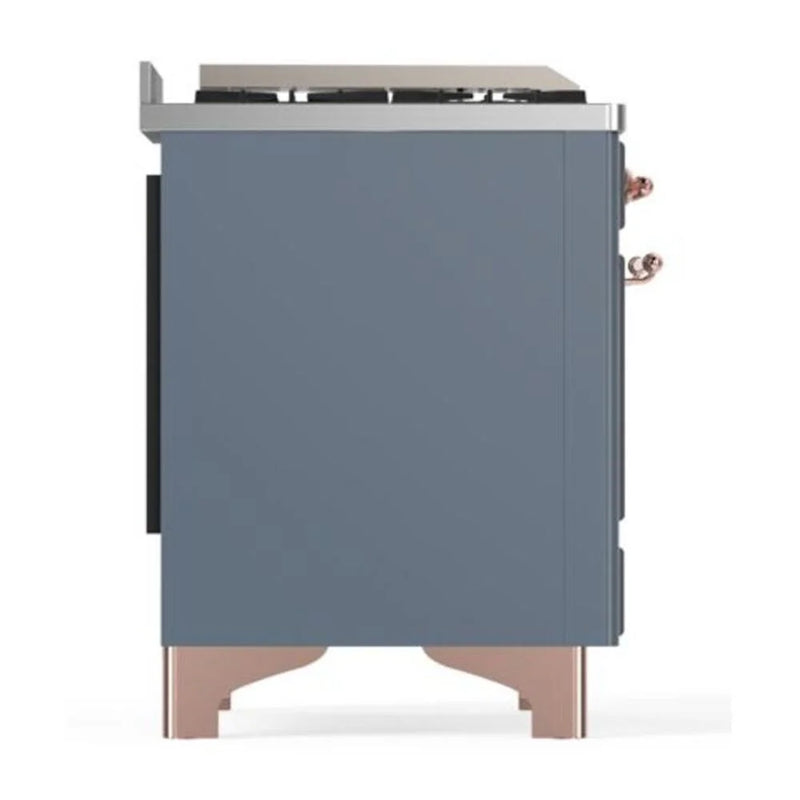 ILVE Majestic II 40" Dual Fuel Freestanding Range in Blue Grey with Copper Trim, UMD10FDNS3BGP