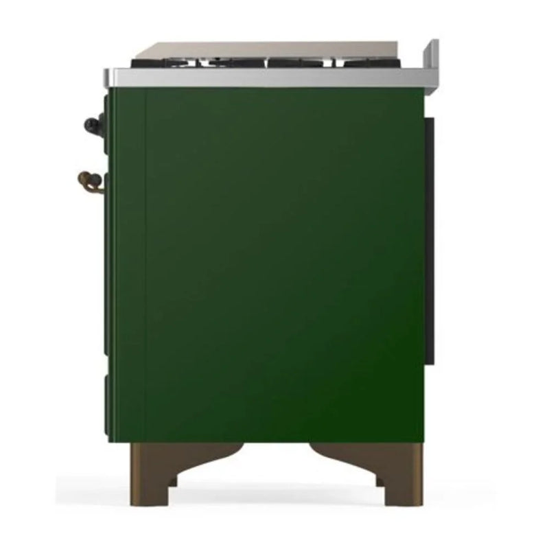 ILVE Majestic II 40" Dual Fuel Freestanding Range in Emerald Green with Burnished Trim, UMD10FDNS3EGBLP