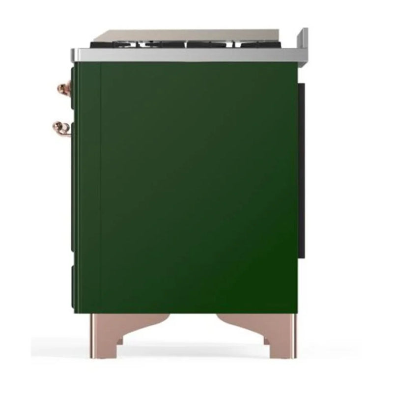 ILVE Majestic II 40" Dual Fuel Freestanding Range in Emerald Green with Copper Trim, UMD10FDNS3EGPLP
