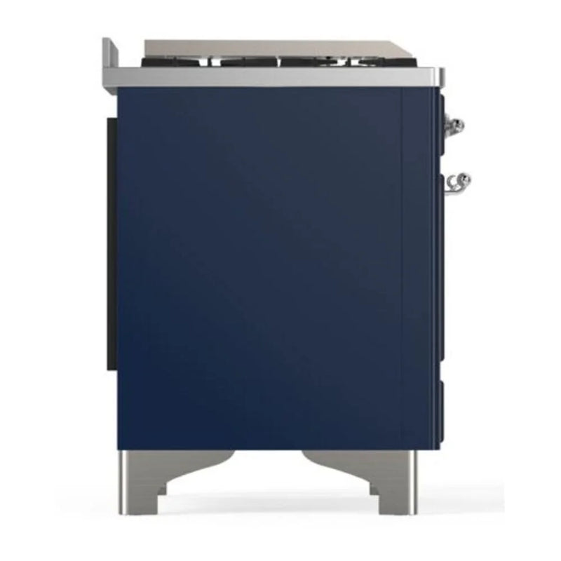 ILVE Majestic II 40" Dual Fuel Freestanding Range in Midnight Blue with Chrome Trim, UMD10FDNS3MBC