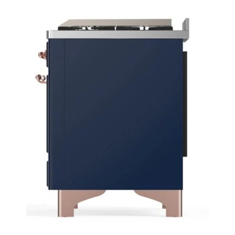 ILVE Majestic II 40" Dual Fuel Freestanding Range in Midnight Blue with Copper Trim, UMD10FDNS3MBPLP