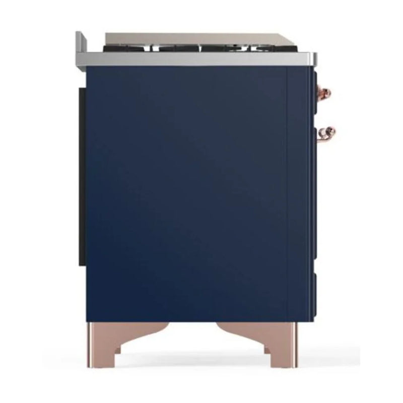ILVE Majestic II 40" Dual Fuel Freestanding Range in Midnight Blue with Copper Trim, UMD10FDNS3MBP