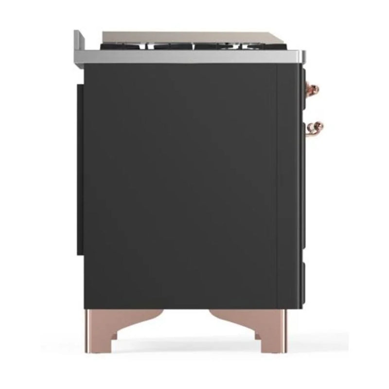 ILVE Majestic II 40" Dual Fuel Freestanding Range in Graphite Matte with Copper Trim, UMD10FDNS3MGPLP