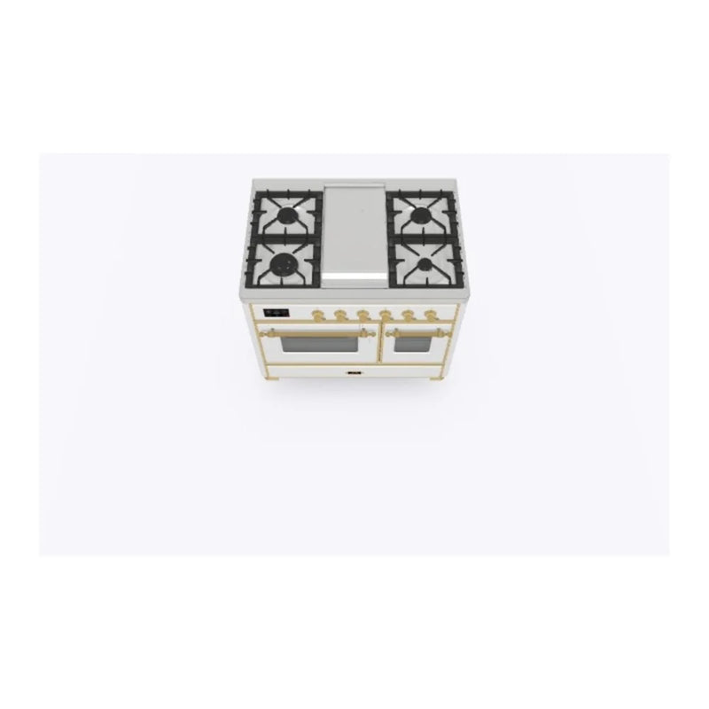 ILVE Majestic II 40" Dual Fuel Freestanding Range in RAL Color with Brass Trim, UMD10FDNS3RAG