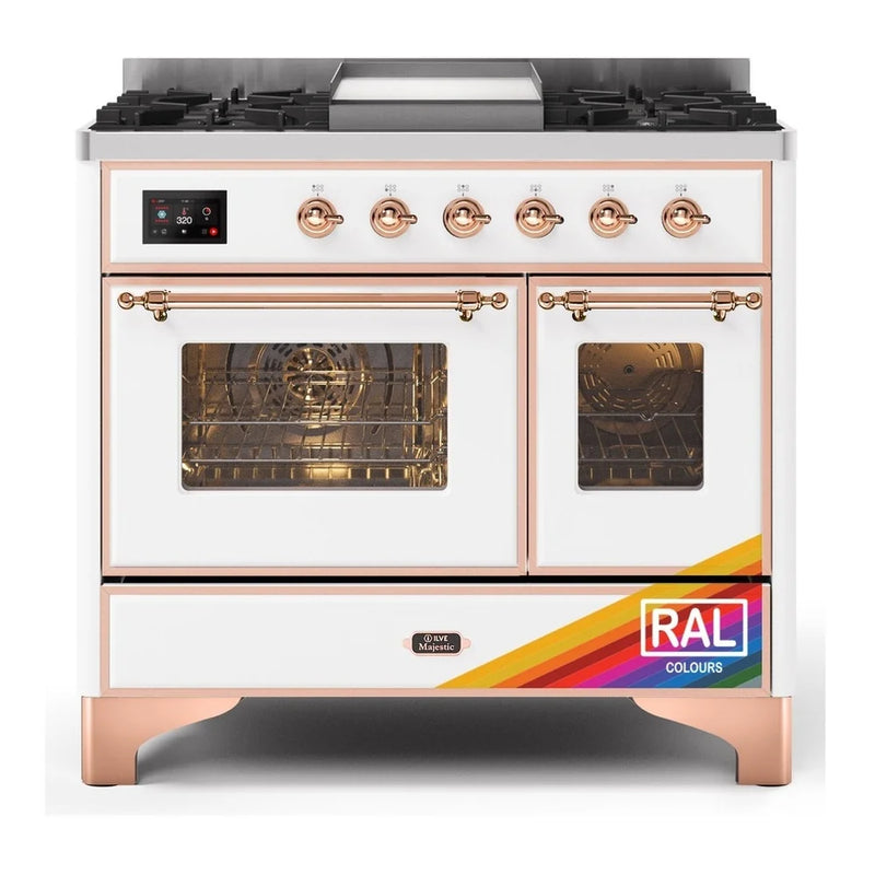 ILVE Majestic II 40" Dual Fuel Freestanding Range in RAL Color with Copper Trim, UMD10FDNS3RAP