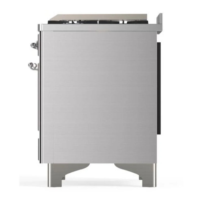 ILVE Majestic II 40" Dual Fuel Freestanding Range in Stainless Steel with Chrome Trim, UMD10FDNS3SSC