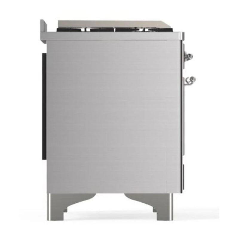 ILVE Majestic II 40" Dual Fuel Freestanding Range in Stainless Steel with Chrome Trim, UMD10FDNS3SSC