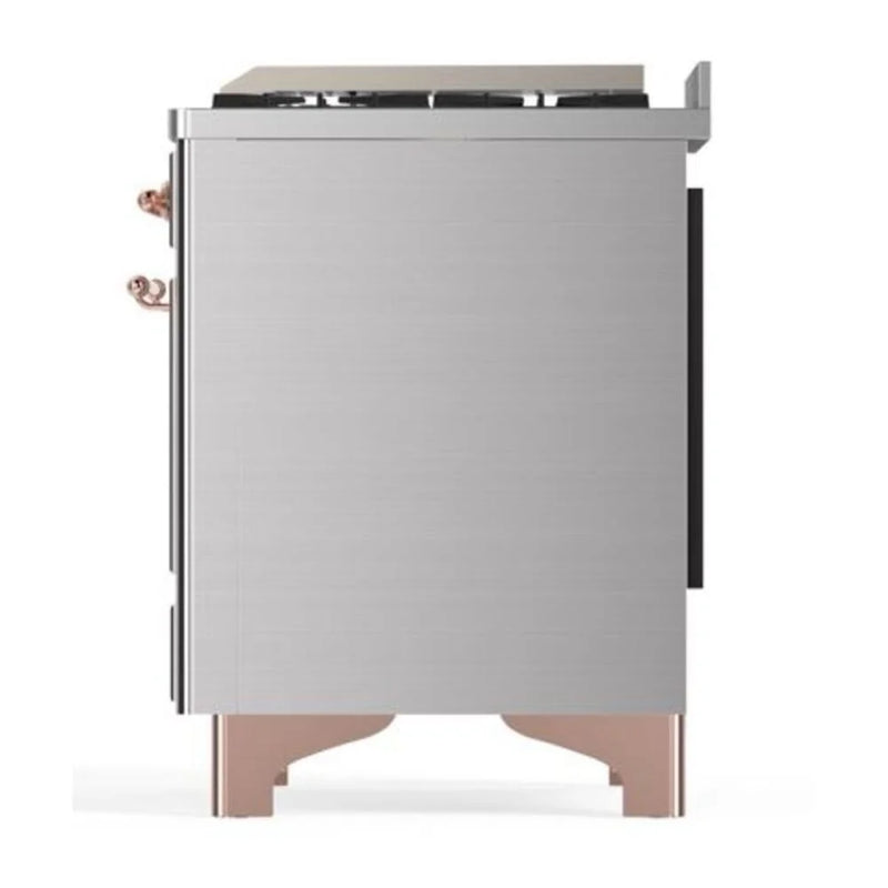 ILVE Majestic II 40" Dual Fuel Freestanding Range in Stainless Steel with Copper Trim, UMD10FDNS3SSP
