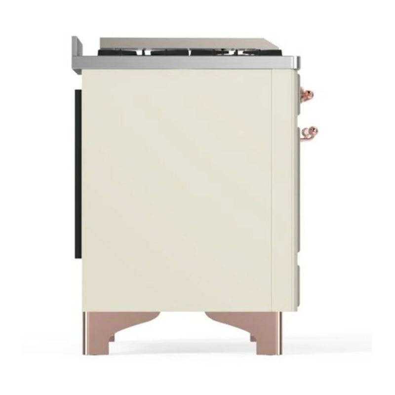 ILVE Majestic II 40" Dual Fuel Freestanding Range in Antique White with Copper Trim, UMD10FDQNS3AWPLP