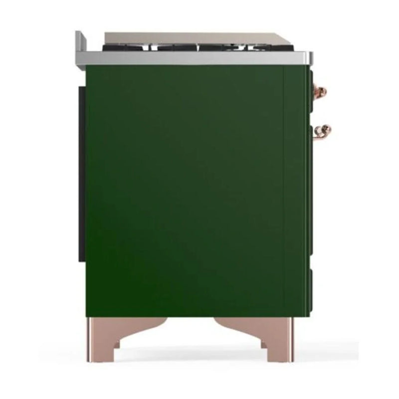 ILVE Majestic II 40" Dual Fuel Freestanding Range in Emerald Green with Copper Trim, UMD10FDQNS3EGPLP
