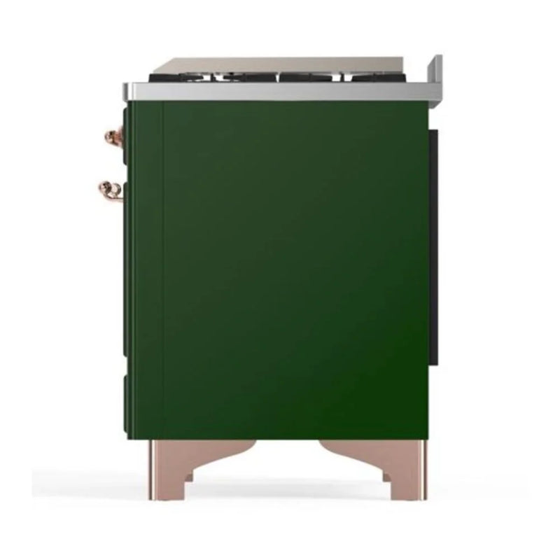 ILVE Majestic II 40" Dual Fuel Freestanding Range in Emerald Green with Copper Trim, UMD10FDQNS3EGP