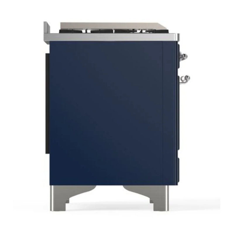 ILVE Majestic II 40" Dual Fuel Freestanding Range in Midnight Blue with Chrome Trim, UMD10FDQNS3MBC