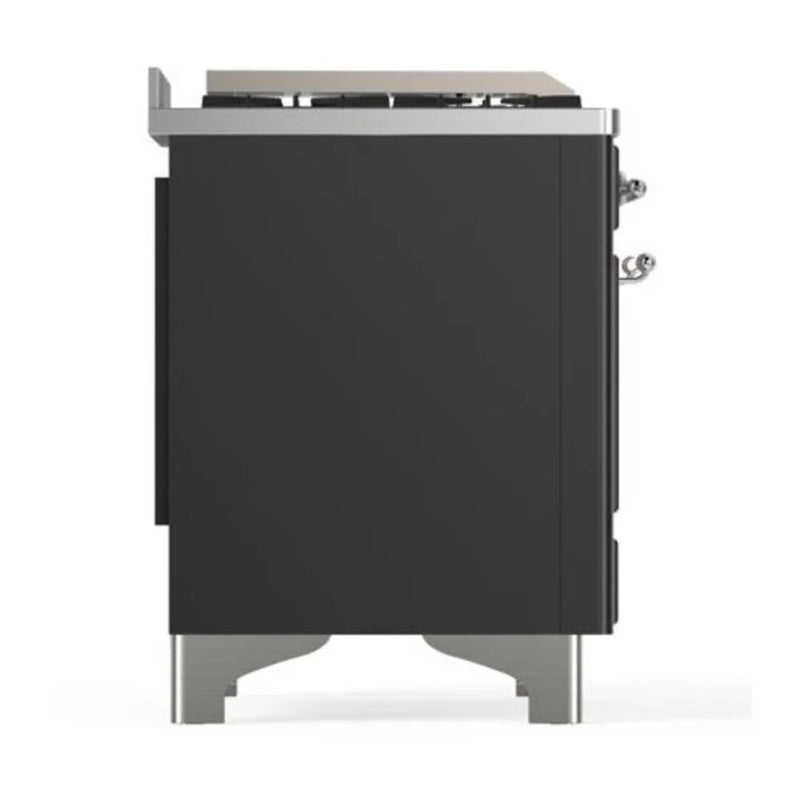 ILVE Majestic II 40" Dual Fuel Freestanding Range in Graphite Matte with Chrome Trim, UMD10FDQNS3MGC