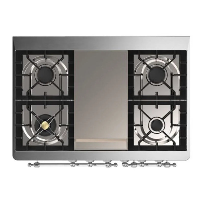 ILVE Majestic II 40" Dual Fuel Freestanding Range in Graphite Matte with Chrome Trim, UMD10FDQNS3MGC