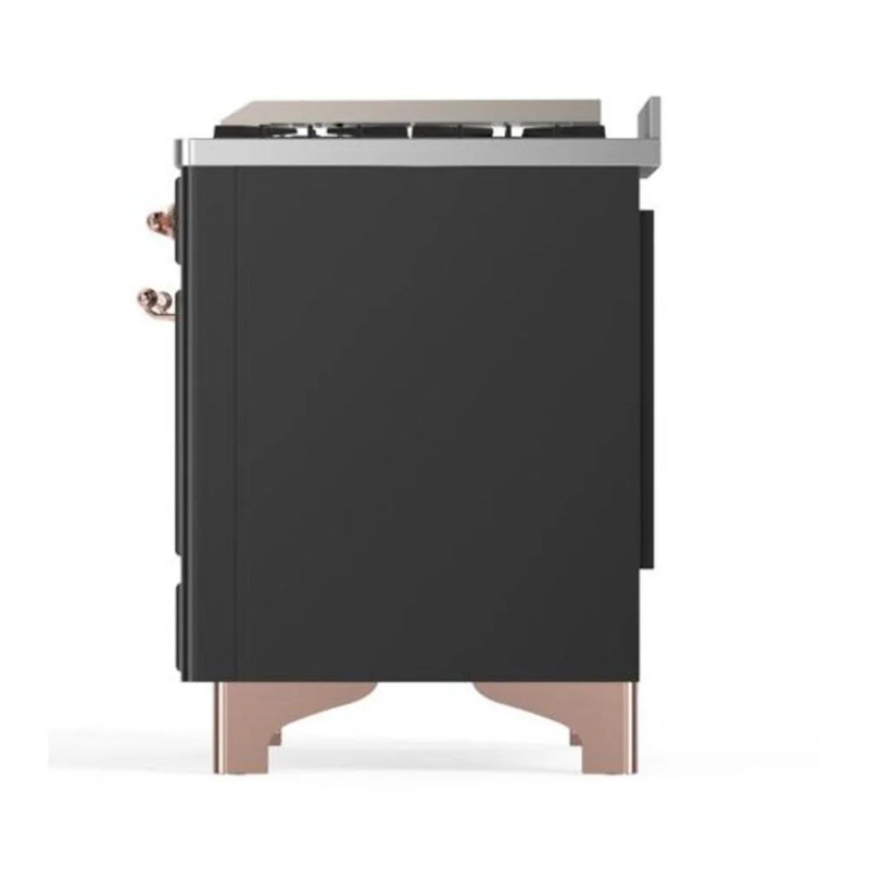 ILVE Majestic II 40" Dual Fuel Freestanding Range in Graphite Matte with Copper Trim, UMD10FDQNS3MGPLP