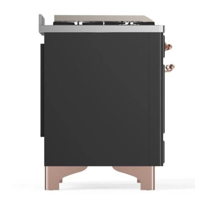 ILVE Majestic II 40" Dual Fuel Freestanding Range in Graphite Matte with Copper Trim, UMD10FDQNS3MGPLP