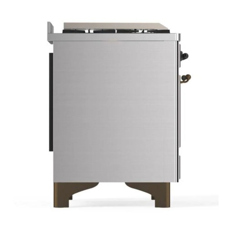 ILVE Majestic II 40" Dual Fuel Freestanding Range in Stainless Steel with Burnished Trim, UMD10FDQNS3SSB