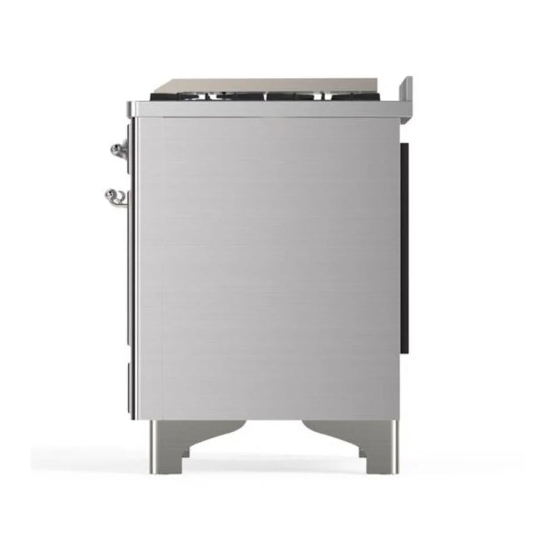 ILVE Majestic II 40" Dual Fuel Freestanding Range in Stainless Steel with Chrome Trim, UMD10FDQNS3SSC