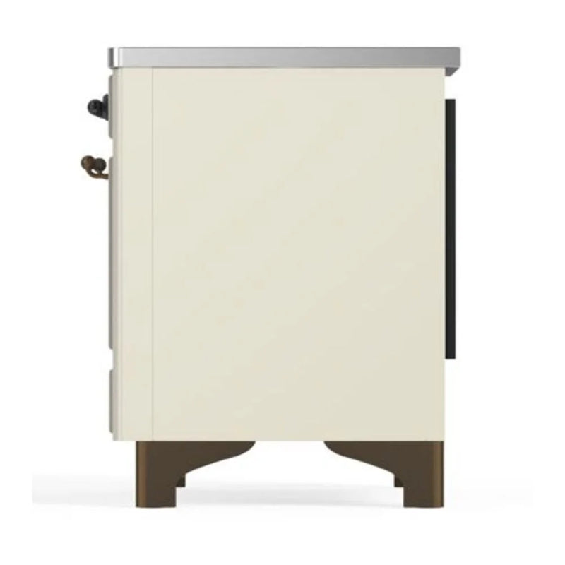 ILVE Majestic II 40" Induction Freestanding Range in Antique White with Burnished Trim, UMDI10NS3AWB