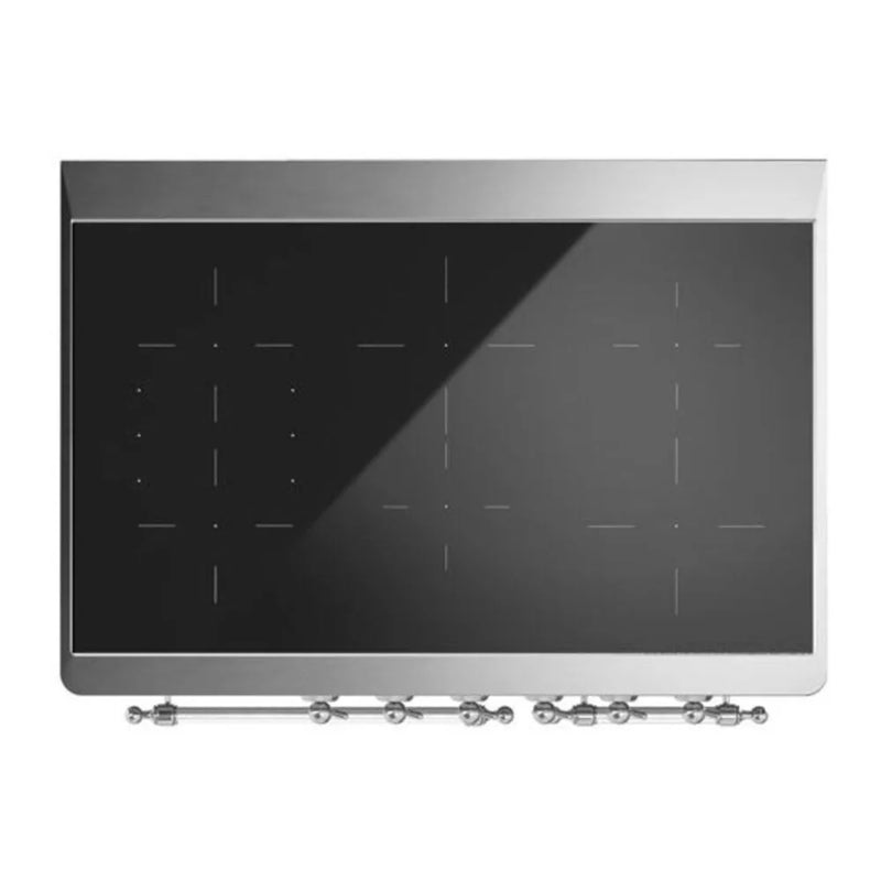 ILVE Majestic II 40" Induction Freestanding Range in Antique White with Chrome Trim, UMDI10NS3AWC